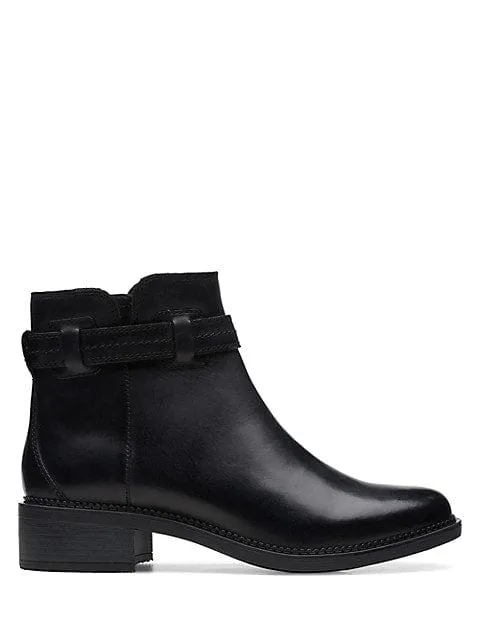 Clarks Women's Maye Ease Boots- Black Leather