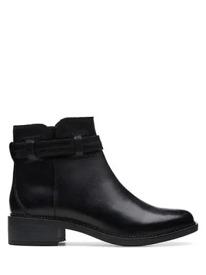 Clarks Women's Maye Ease Boots- Black Leather