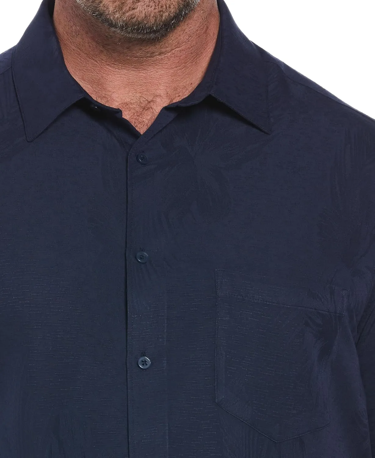 Cubavera Men's Two-Tone One Pocket Floral Print Short Sleeve Button-Down Shirt