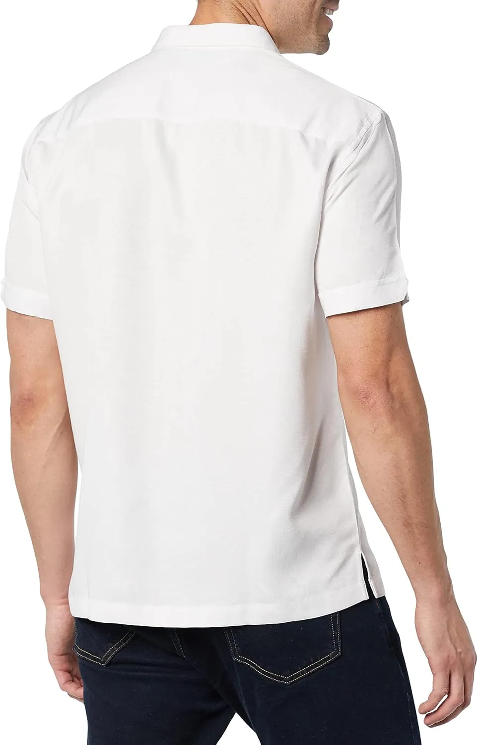 Cubavera Men's Two-Tone One Pocket Floral Print Short Sleeve Button-Down Shirt