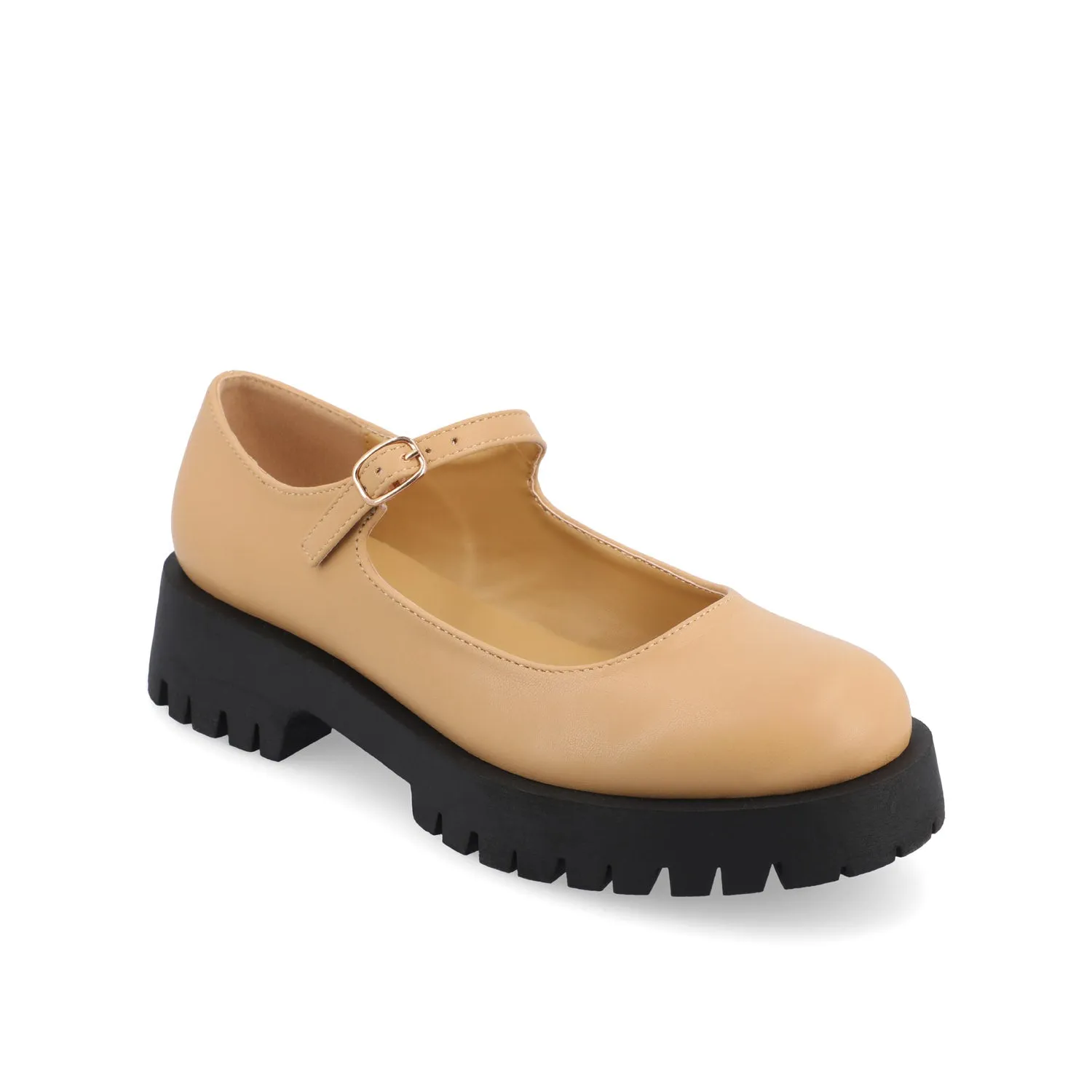 KAMIE LUG SOLE MARY JANE FLATS IN WIDE