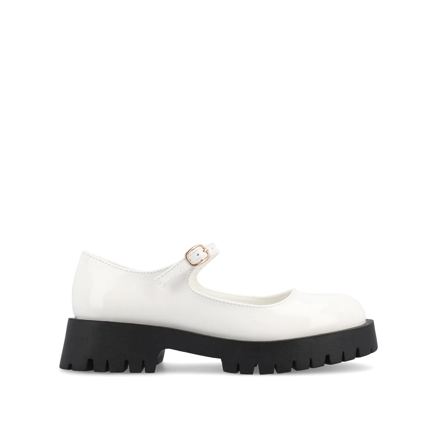 KAMIE LUG SOLE MARY JANE FLATS IN WIDE