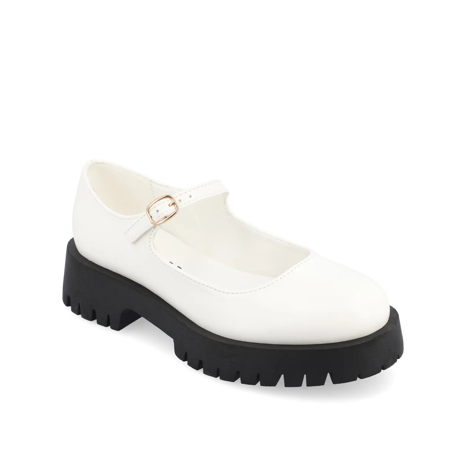 KAMIE LUG SOLE MARY JANE FLATS IN WIDE
