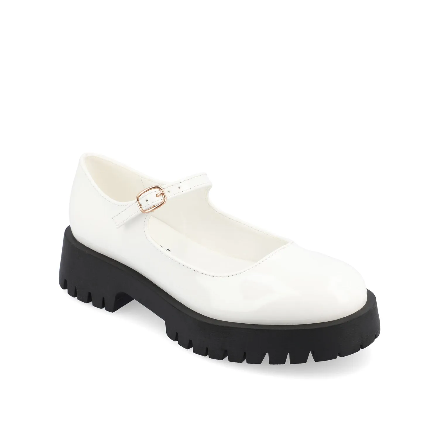 KAMIE LUG SOLE MARY JANE FLATS IN WIDE