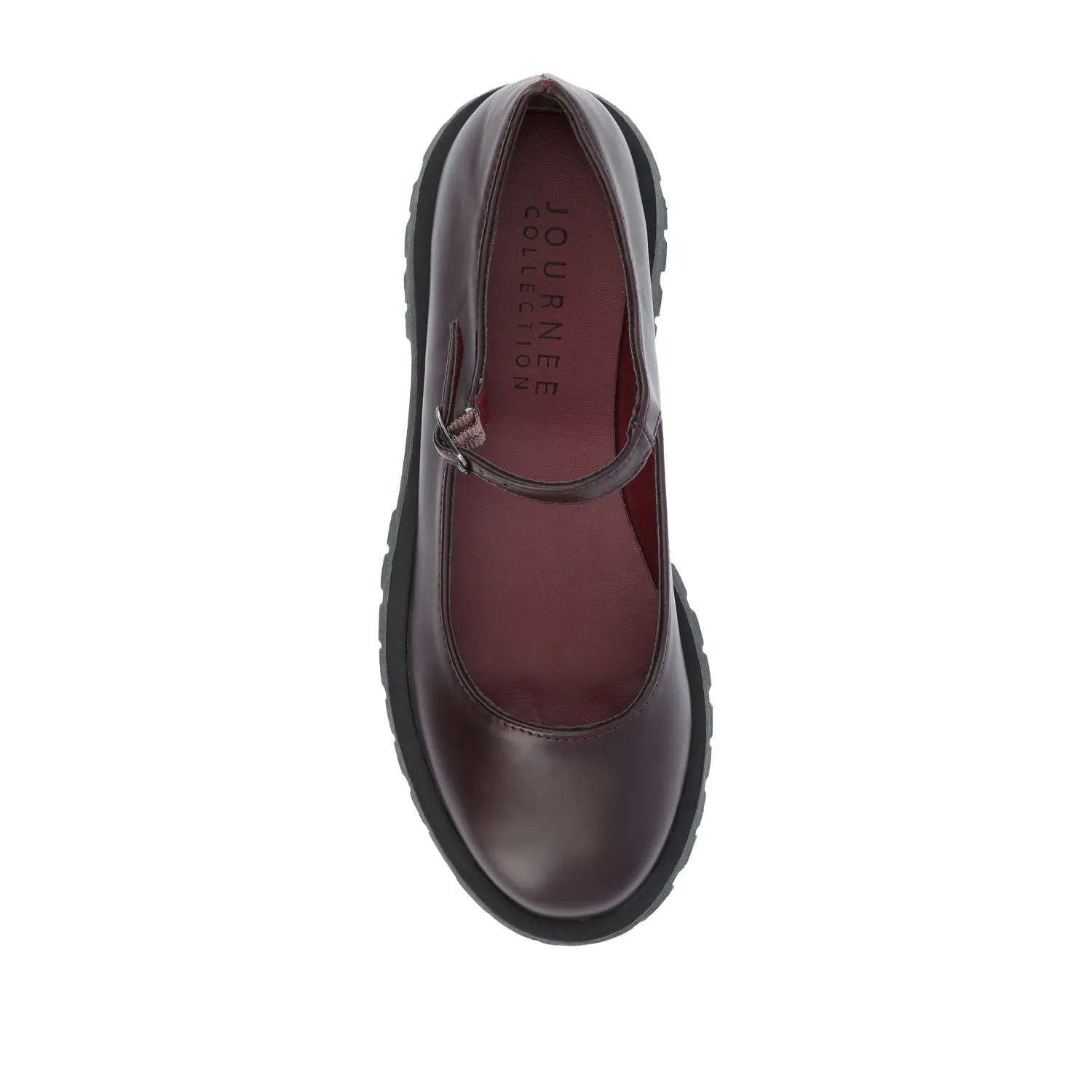 KAMIE LUG SOLE MARY JANE FLATS IN WIDE