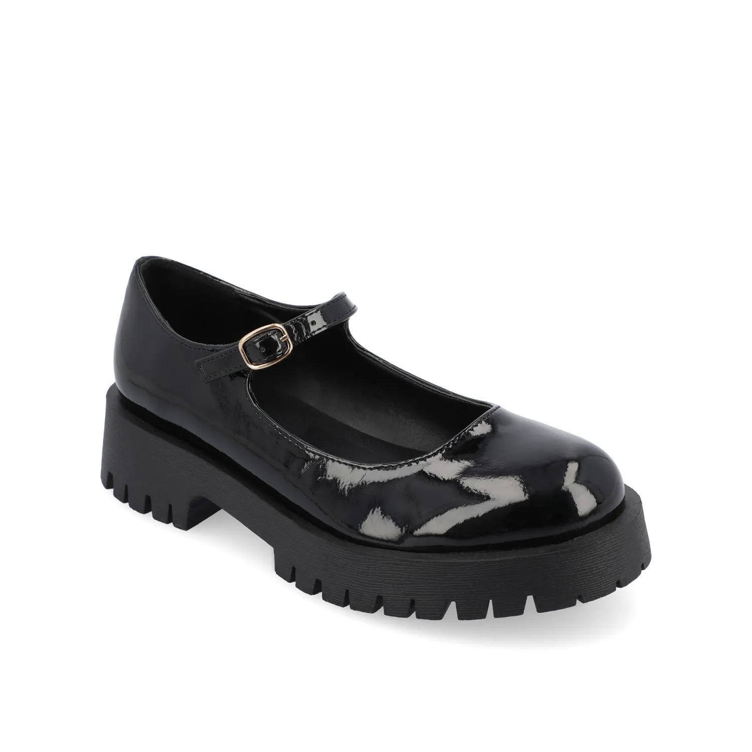 KAMIE LUG SOLE MARY JANE FLATS IN WIDE