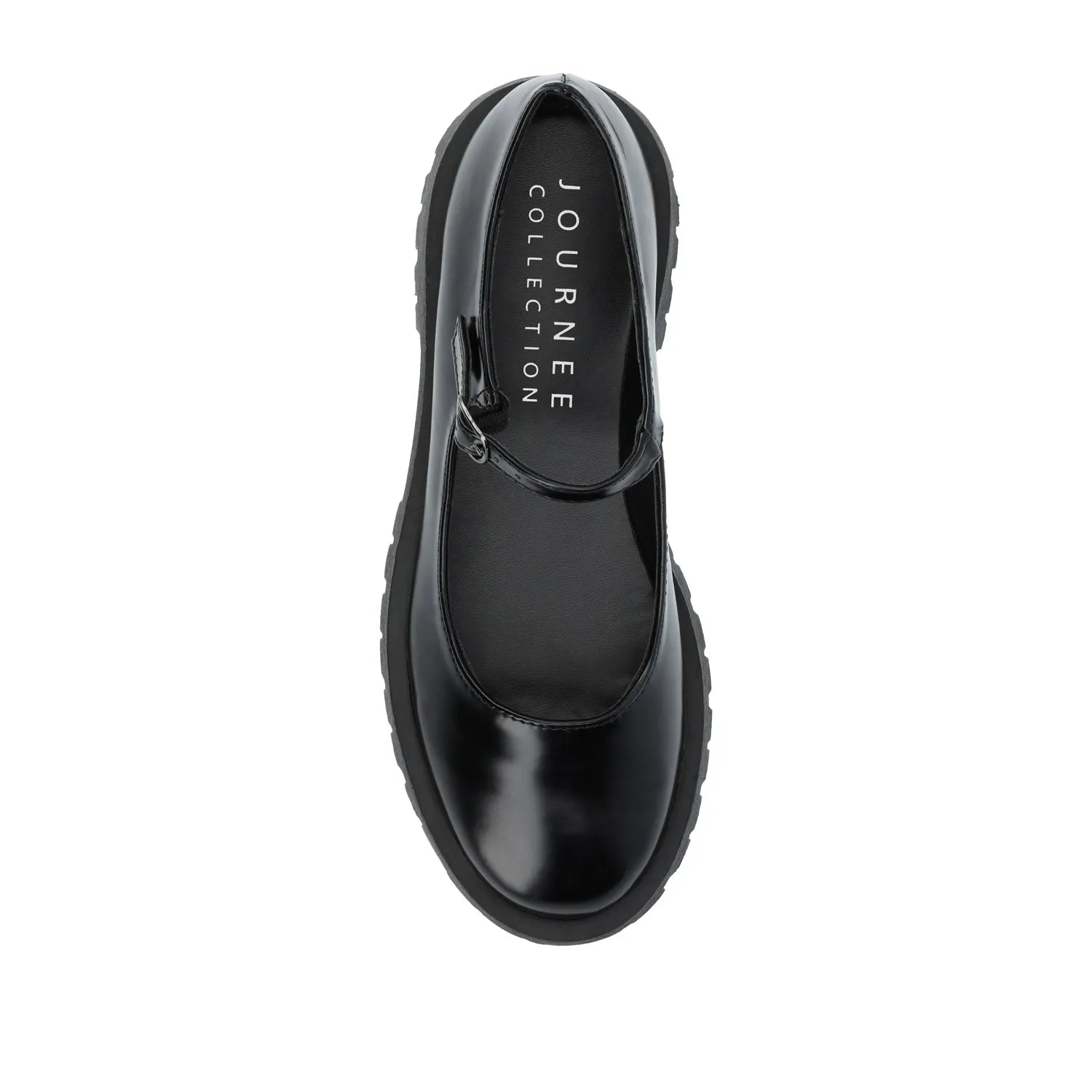 KAMIE LUG SOLE MARY JANE FLATS IN WIDE