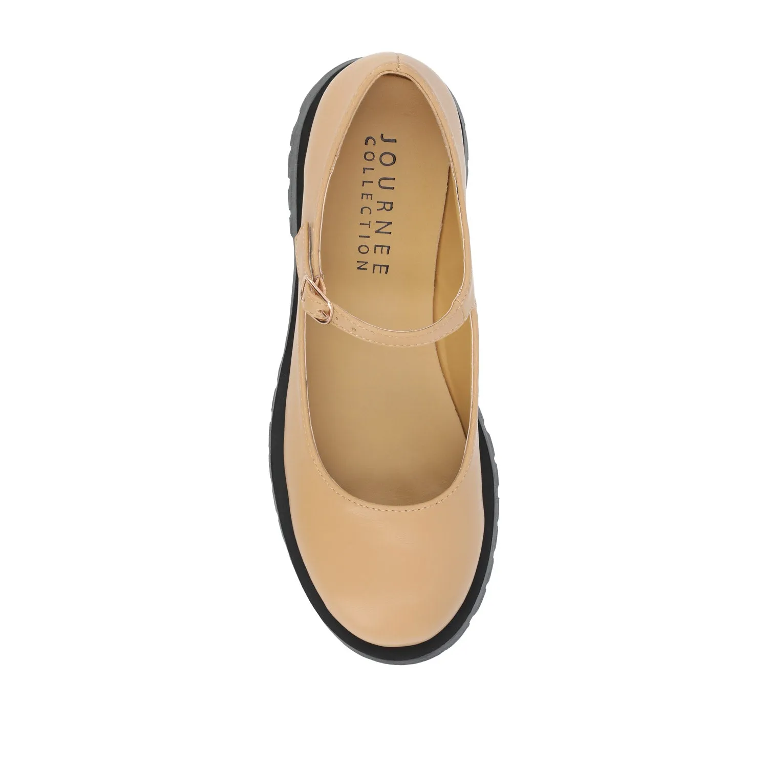 KAMIE LUG SOLE MARY JANE FLATS IN WIDE