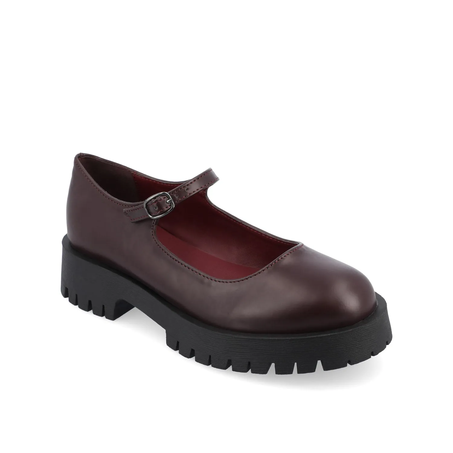 KAMIE LUG SOLE MARY JANE FLATS IN WIDE