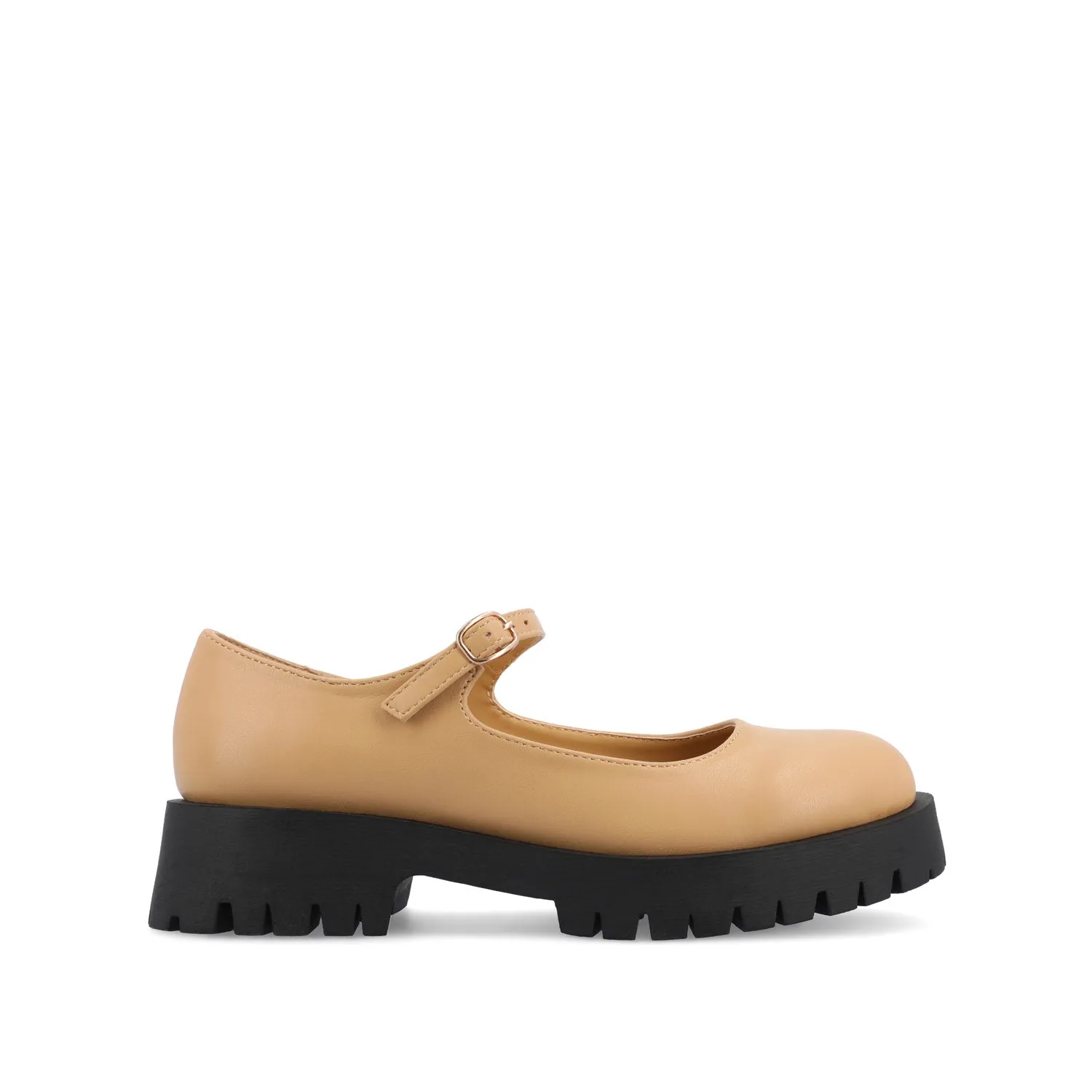KAMIE LUG SOLE MARY JANE FLATS IN WIDE