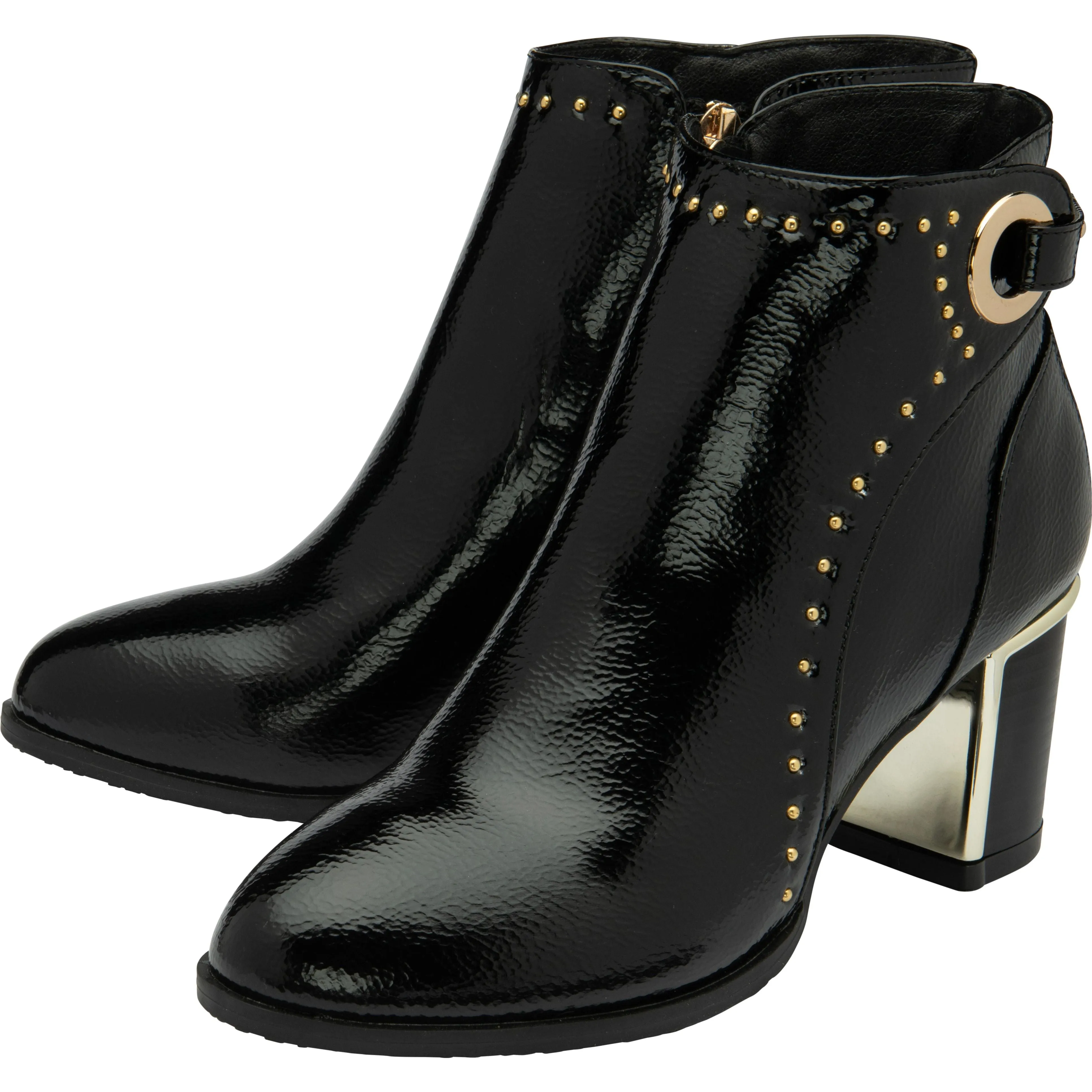 Lotus  Ankle boot with block heel Wells BLACK PAT ULB317BP