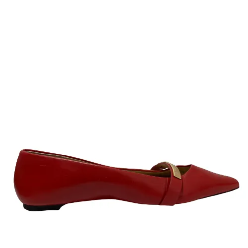 Michael Kors Red Leather Pointed Flats | Pre Loved |