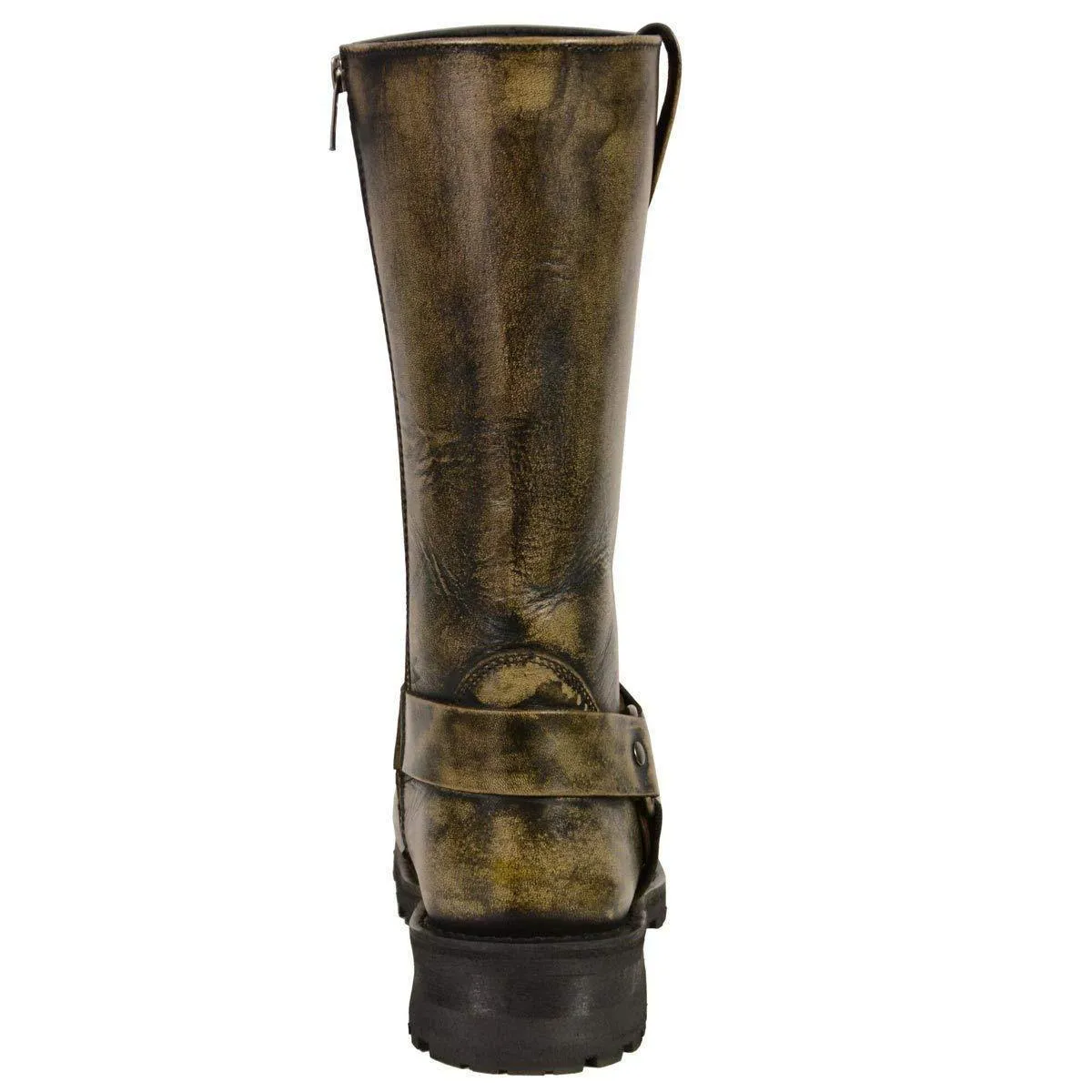 Milwaukee Leather Boots MBM9005 Men's 11in Classic Square Toe Distressed Brown Harness Boots