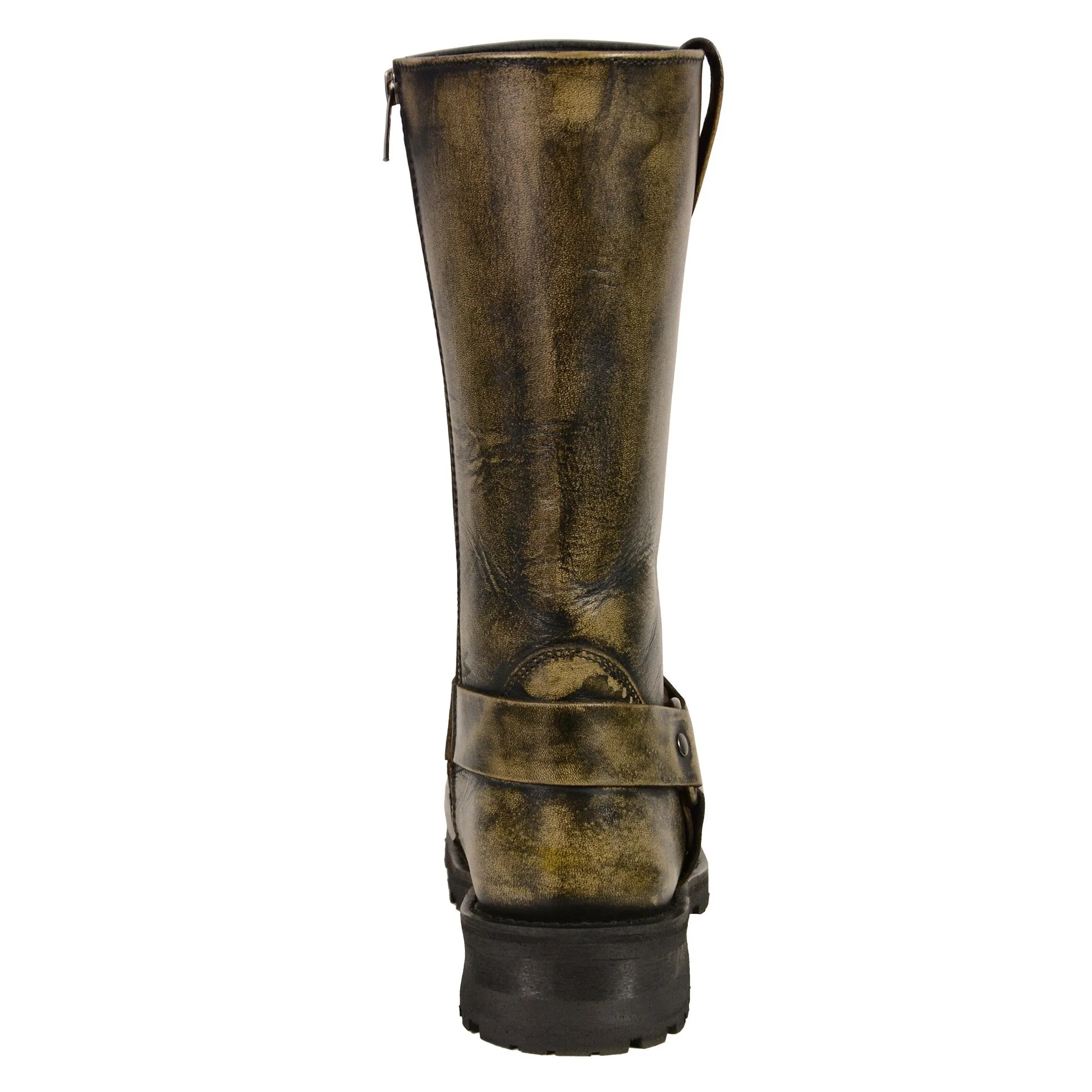 Milwaukee Leather Boots MBM9005 Men's 11in Classic Square Toe Distressed Brown Harness Boots