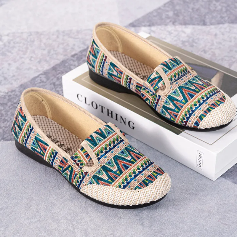 Nanccy Women's Vintage Slip On Shallow Loafers