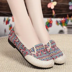 Nanccy Women's Vintage Slip On Shallow Loafers