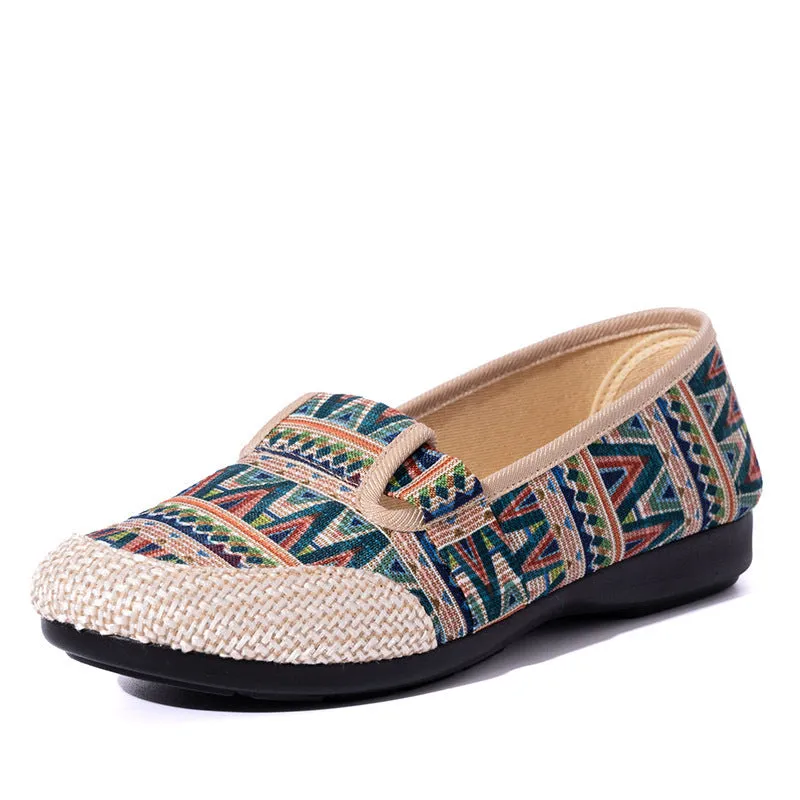 Nanccy Women's Vintage Slip On Shallow Loafers