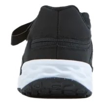 Revolution 6 FlyEase Little Kids' Shoe BLACK/WHITE-DK SMOKE GREY