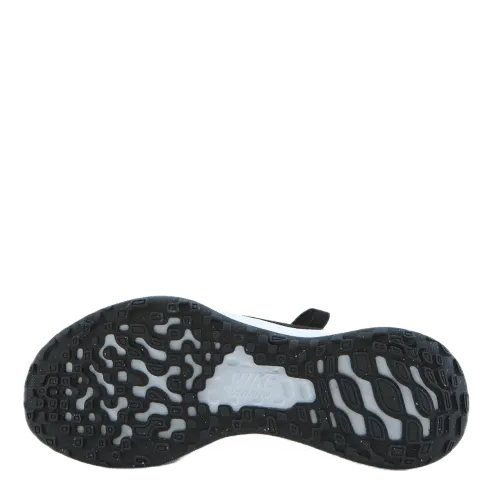 Revolution 6 FlyEase Little Kids' Shoe BLACK/WHITE-DK SMOKE GREY