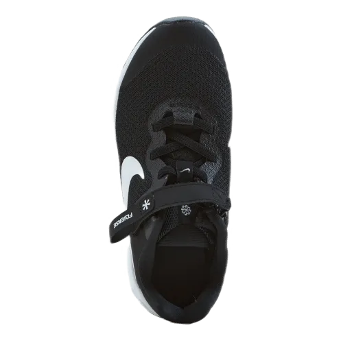Revolution 6 FlyEase Little Kids' Shoe BLACK/WHITE-DK SMOKE GREY