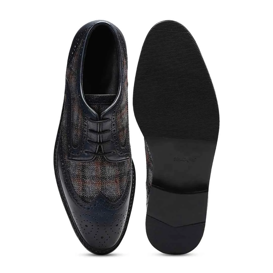 Saint Faustin Navy Leather Lace Up Brogue